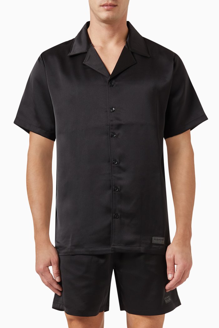 

Short-sleeve Shirt in SATIN100©, Black