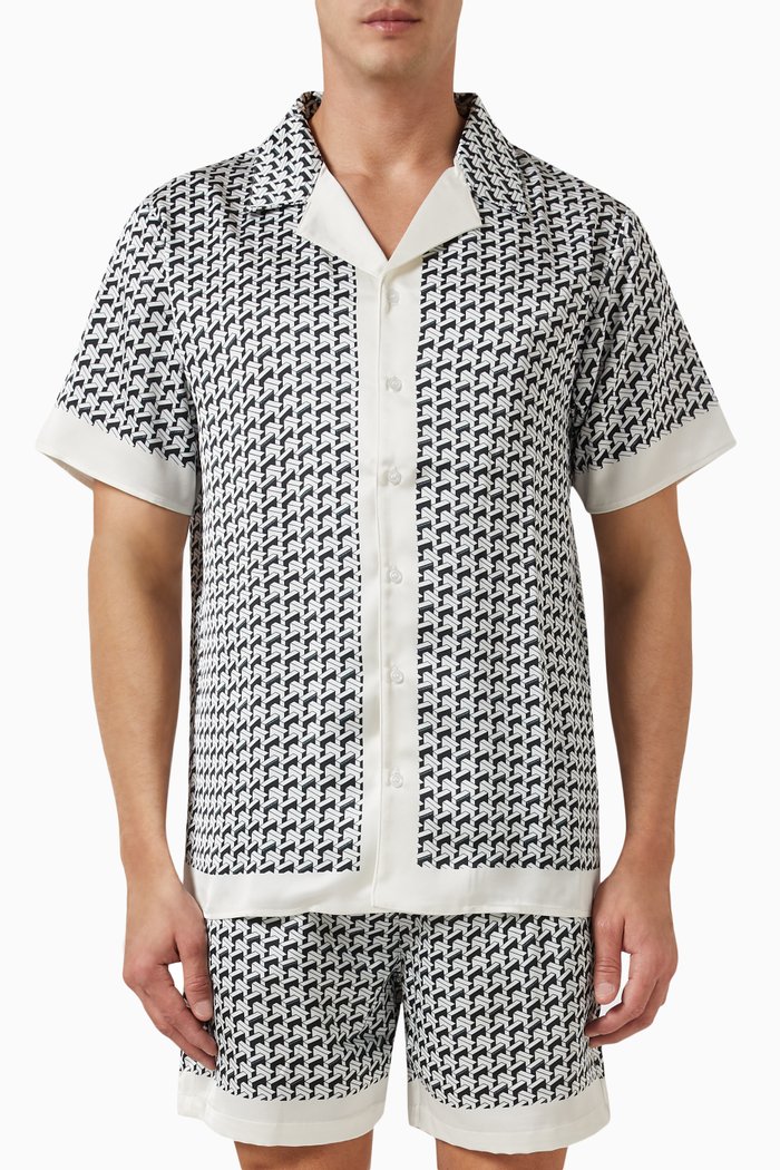 

Printed Button-up Shirt in Recycled Polyester, Neutral
