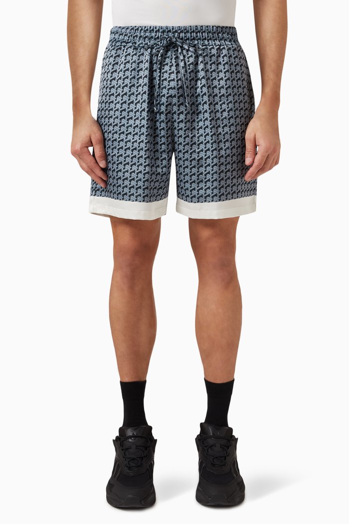 

Printed Shorts in Recycled Polyester, Black