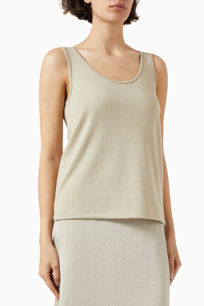 

Relaxed Scoop-neck Tank Top in Jersey, Neutral