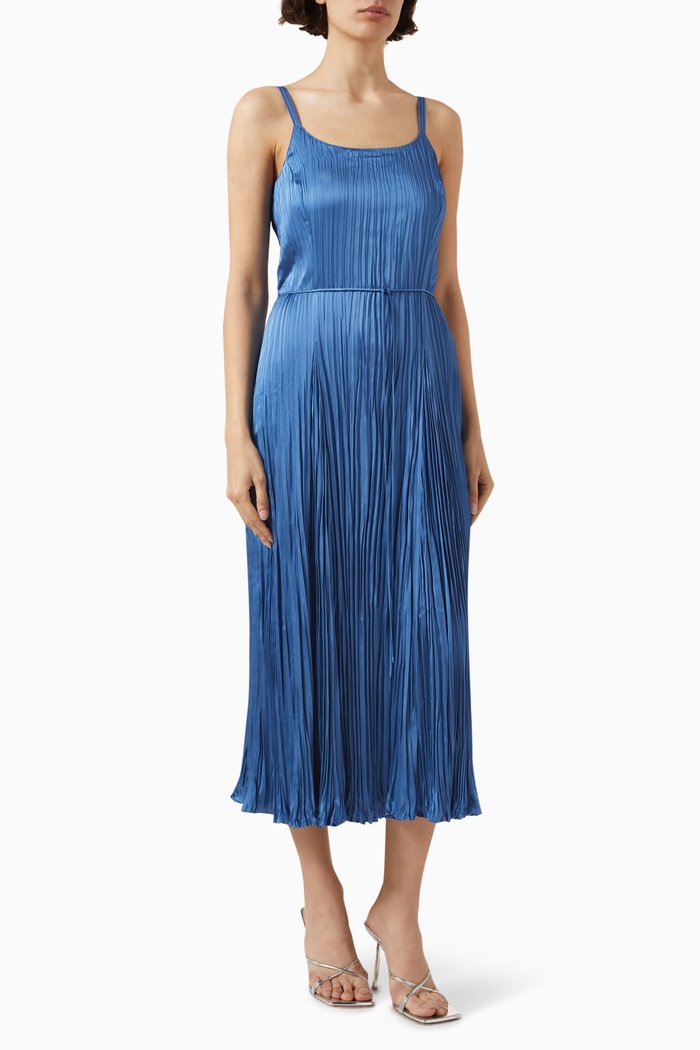 

Crushed Slip Midi Dress, Blue