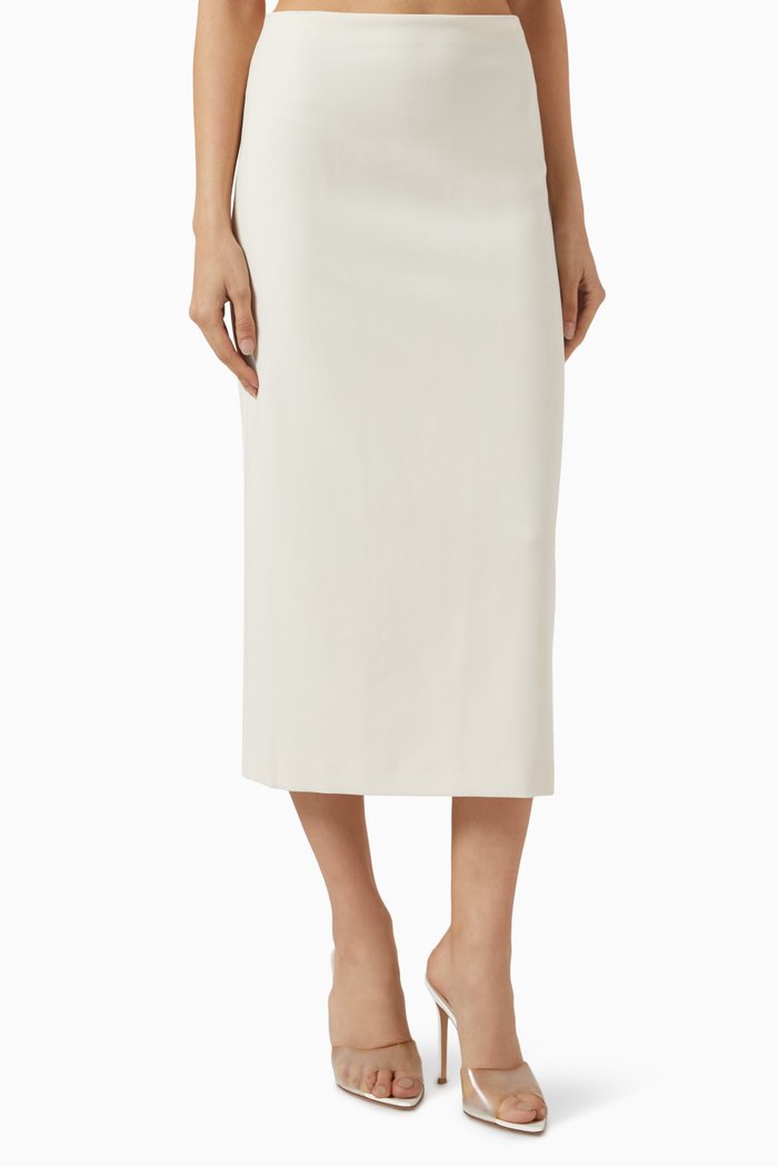 

Lean Pencil Midi Skirt, Neutral