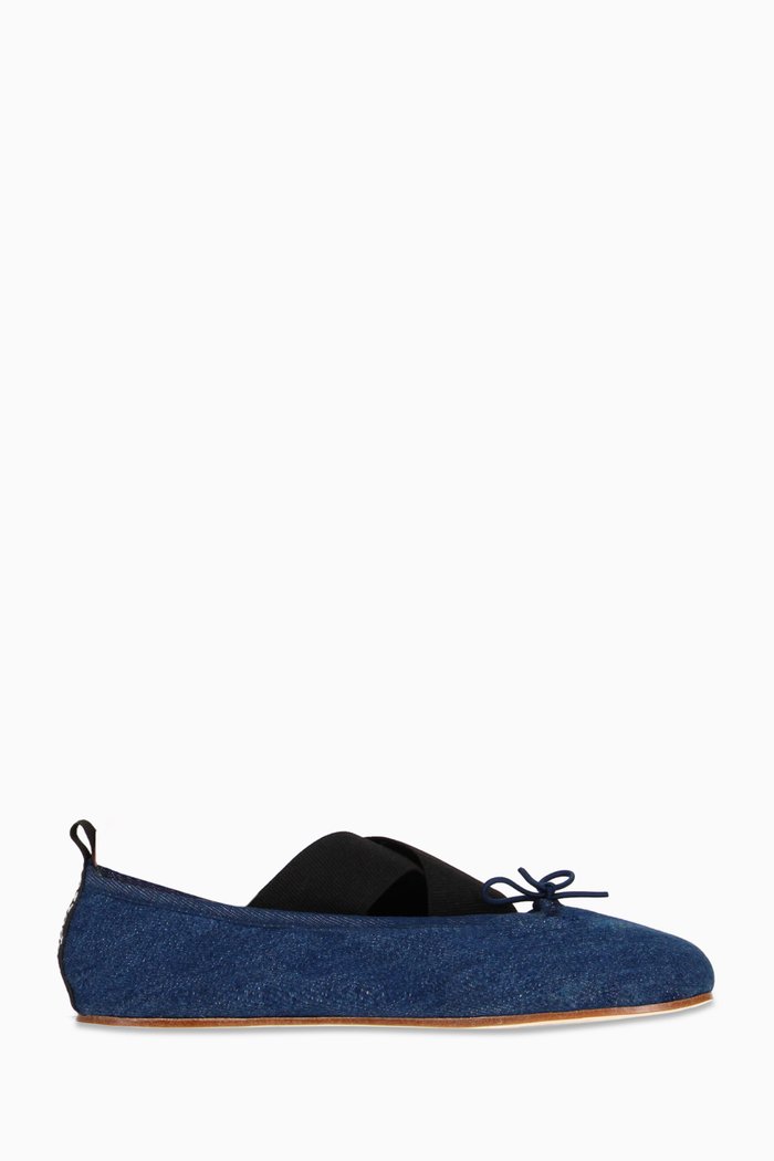 

Gianna Criss-cross Ballerina Flats in Denim, Blue