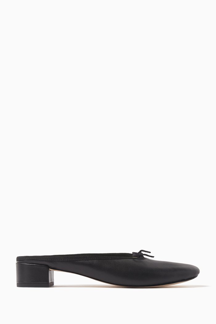 Camille Mules in Nappa Leather, Black