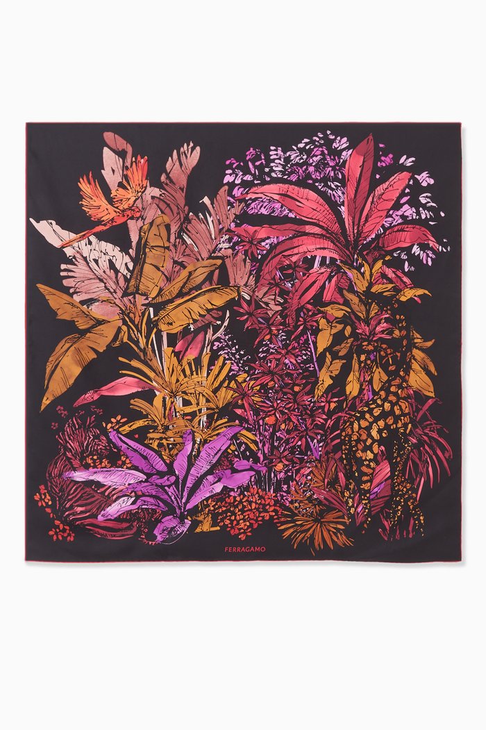 

Jungle Print Foulard in Silk, Multicolour