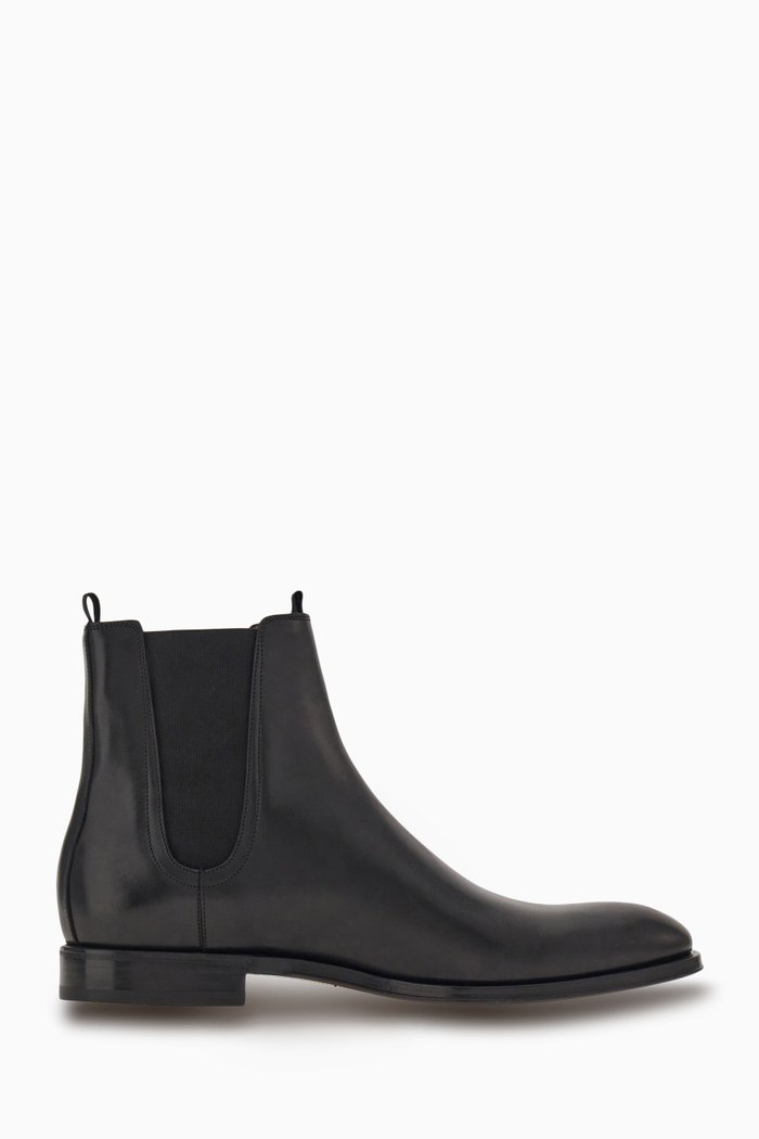 

Falco Chelsea Boots in Calf Leather, Black