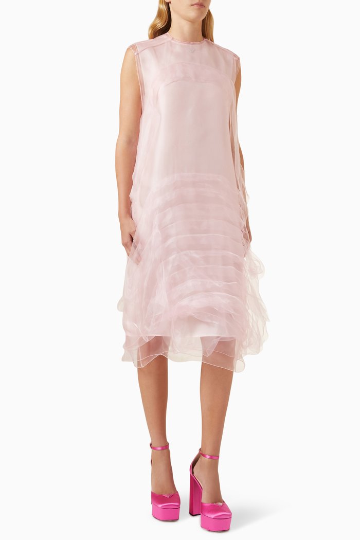 

Midi Dress in Technical Voile, Pink