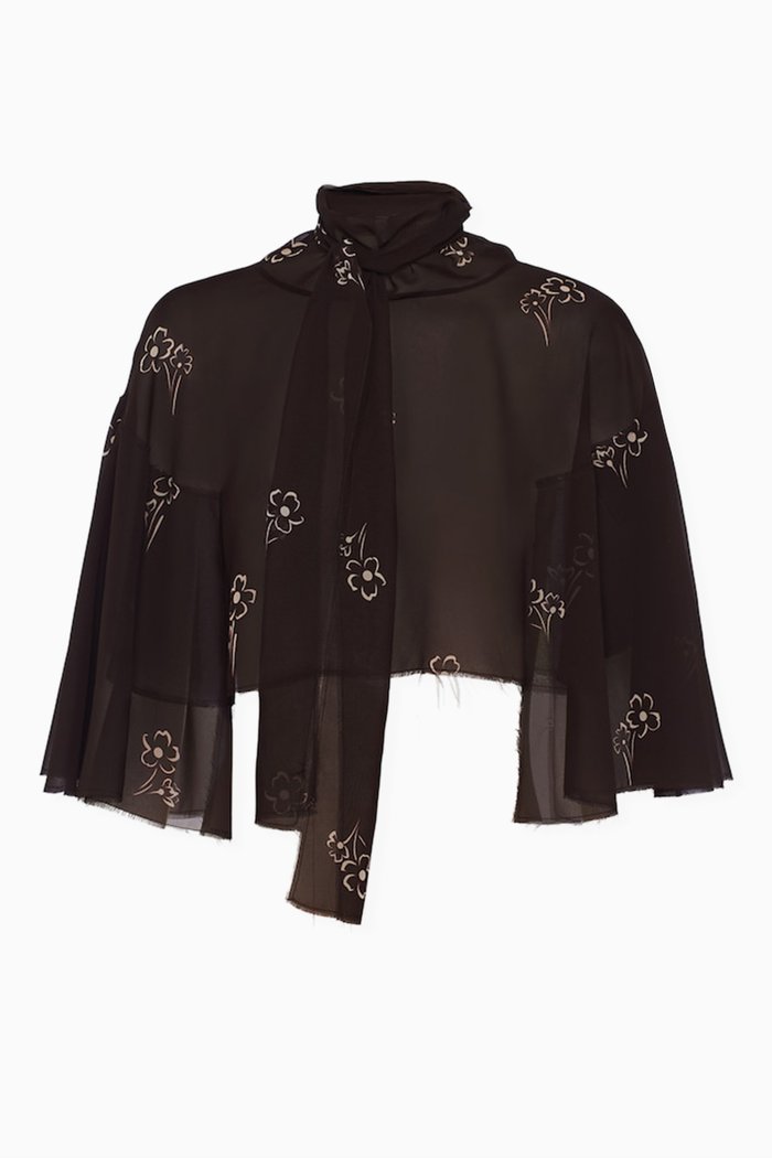 Printed Cape in Nylon, Red