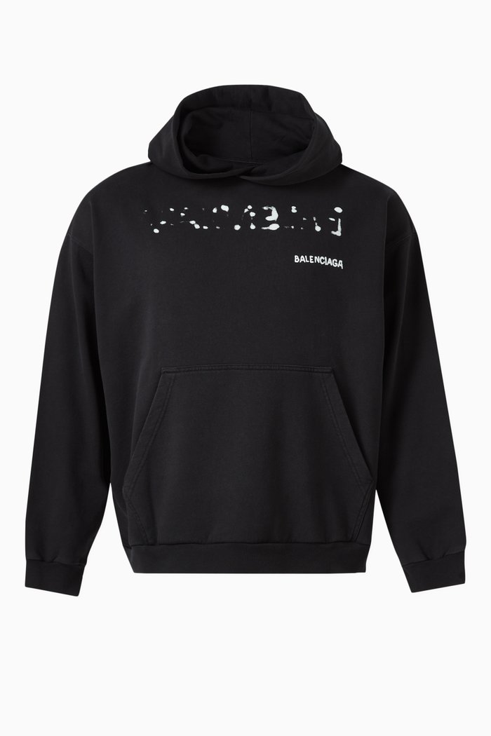 

Unisex Logo Medium-fit Hoodie in Fleece, Black