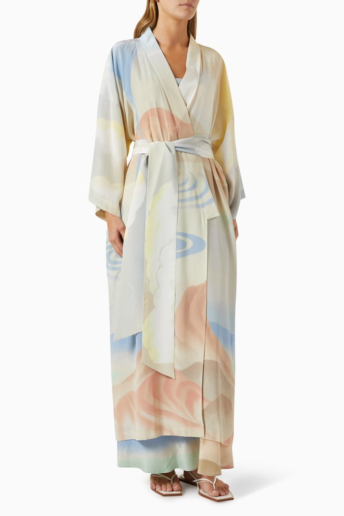 

Queenie Ecliptic Robe in Silk Crêpe de Chine, Multicolour