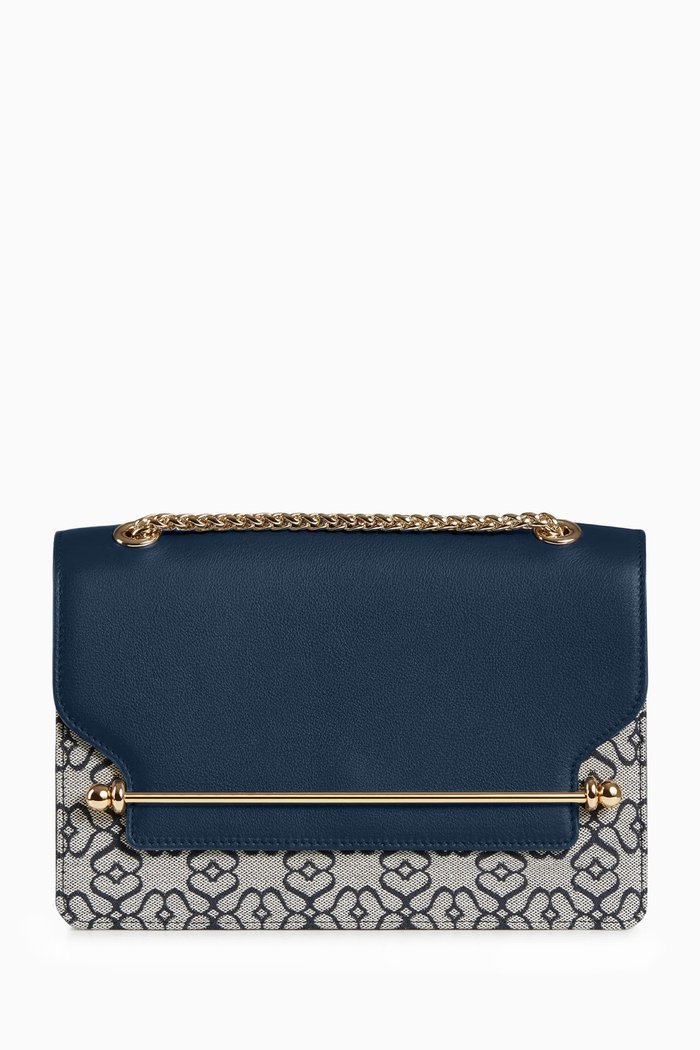 

East/West 10th Anniversary Bag in Jacquard & Leather, Blue