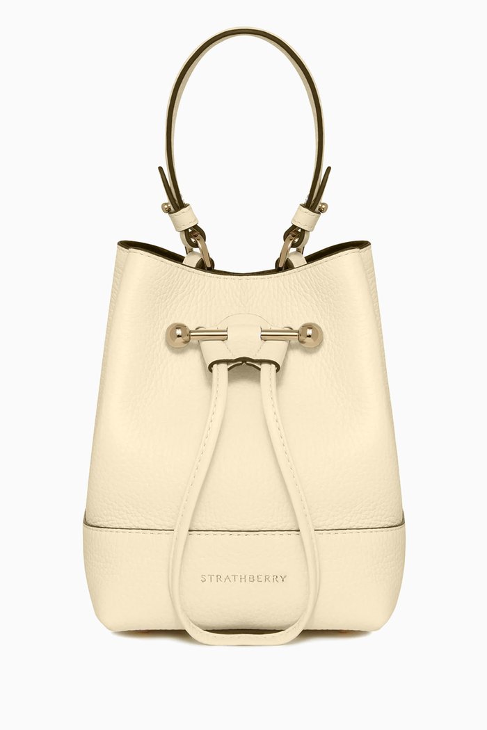 Lana Osette Crossbody Beaded Bag in Leather, Neutral