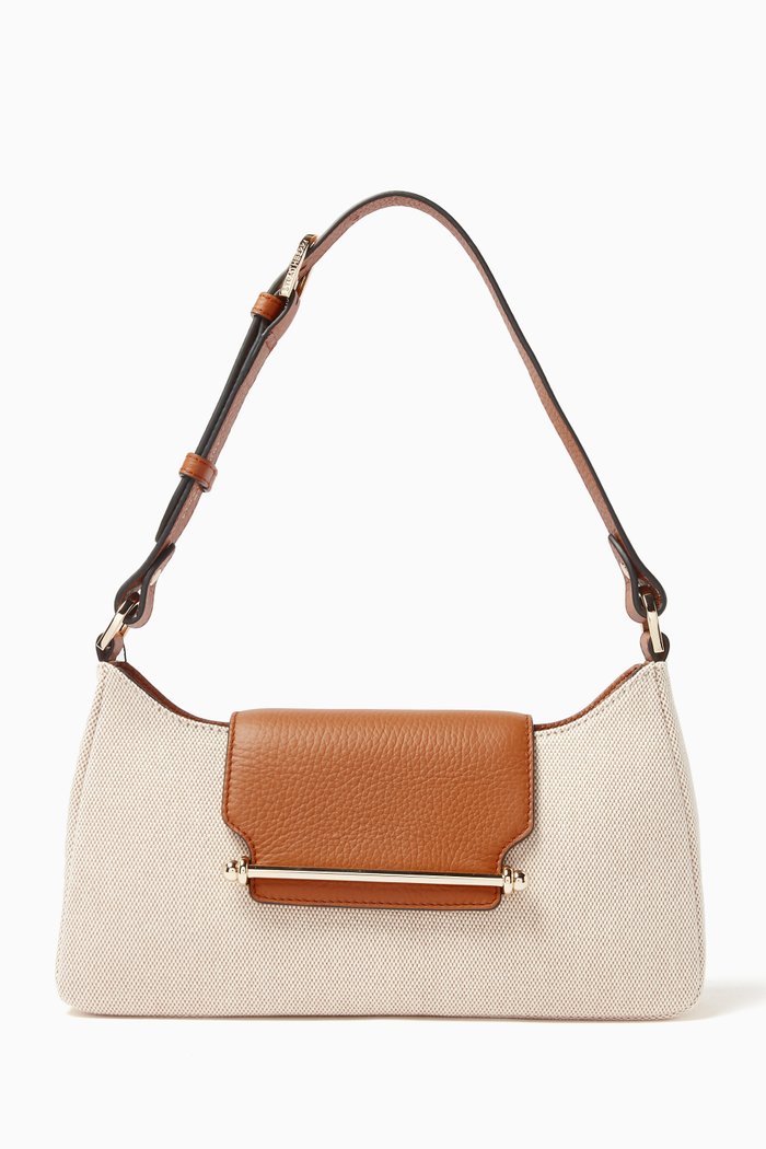 

Multrees Omni Shoulder Bag in Leather & Canvas, Neutral