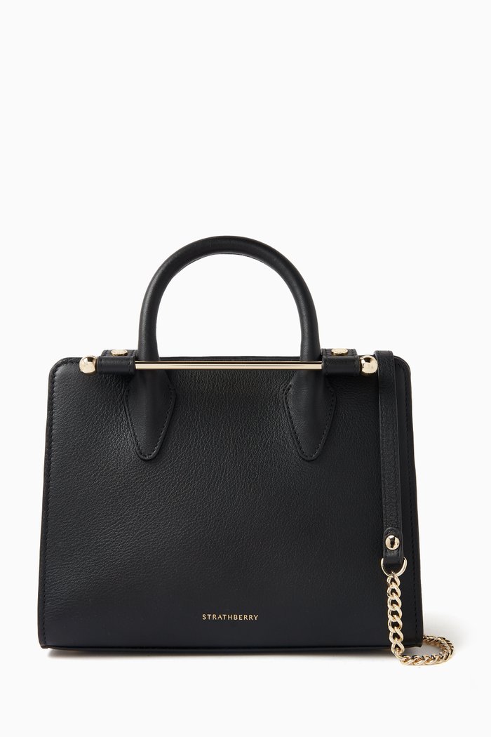 

Nano Tote Bag in Leather, Black