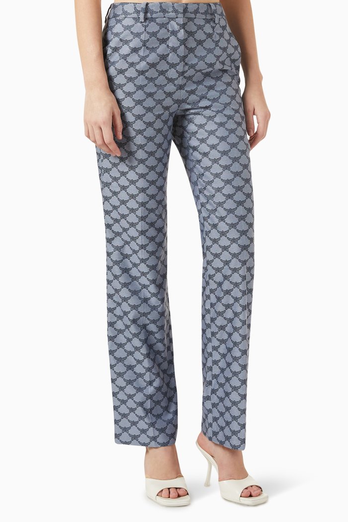 Monogram Pants in Denim Jacquard/, Blue