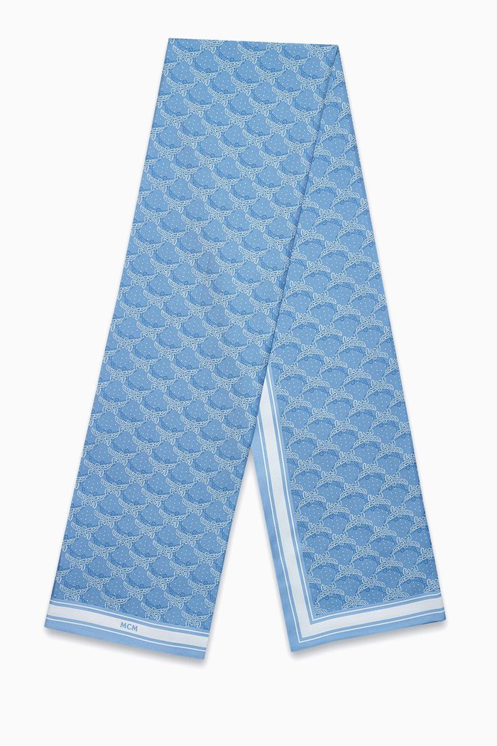 

Reversible Lauretos Shawl in Silk Twill, Blue