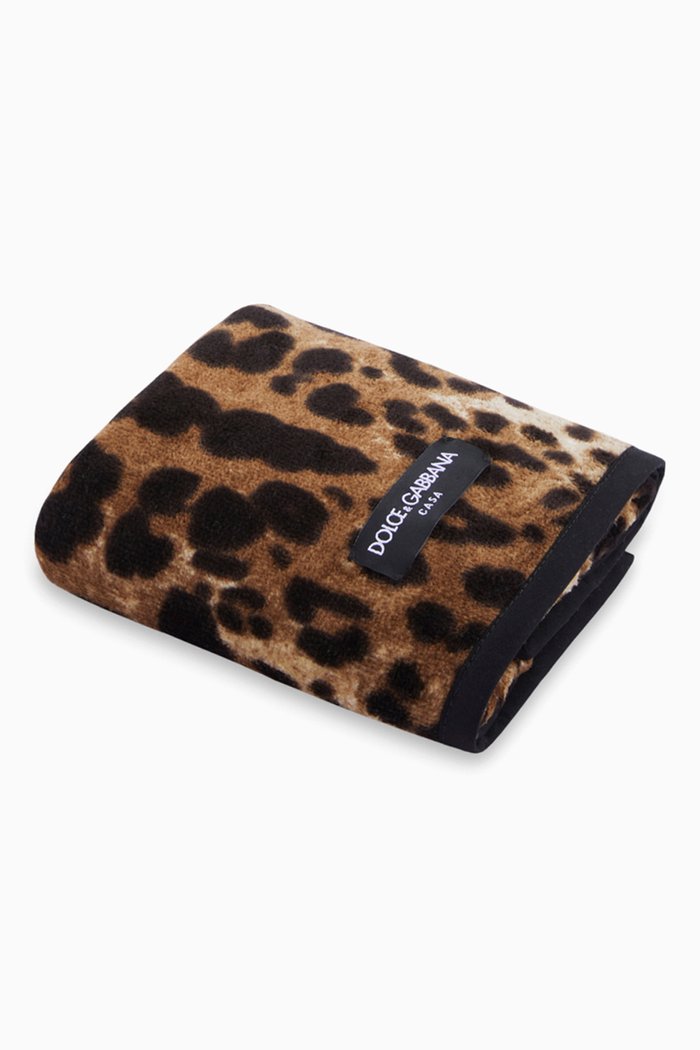 

Leopard Guest Towel in Terry Cotton, Brown