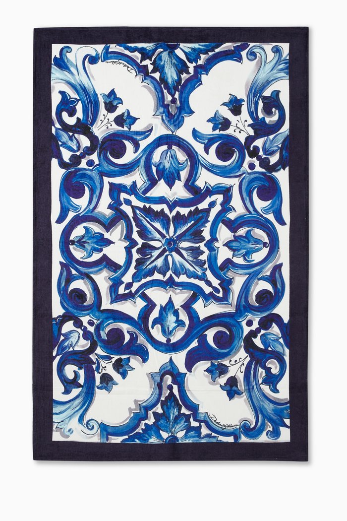 

Blu Mediterraneo-print Beach Towel in Cotton-terry, Blue