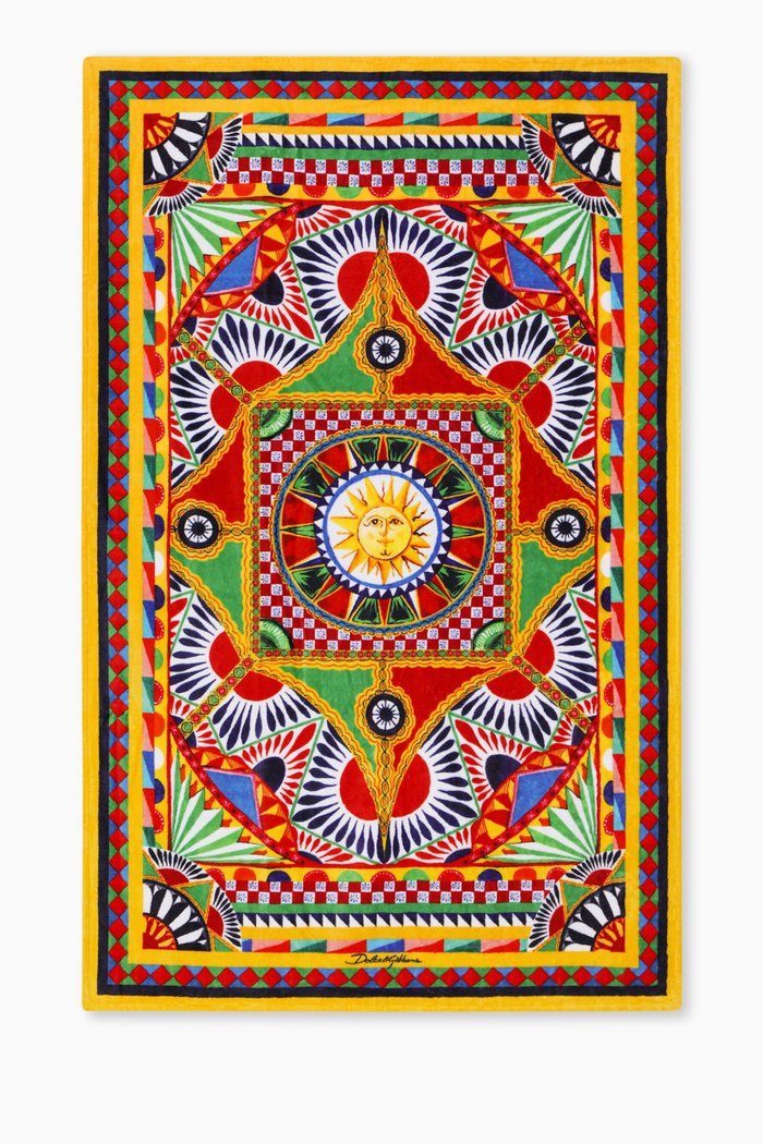 

Carretto Siciliano-print Beach Towel in Cotton-terry, Multicolour