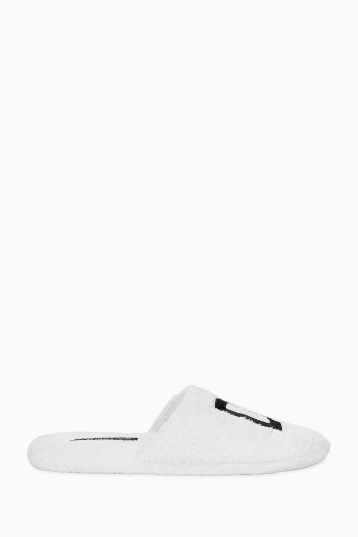 

Unisex Logo-embroidered Slippers in Cotton-terry, White