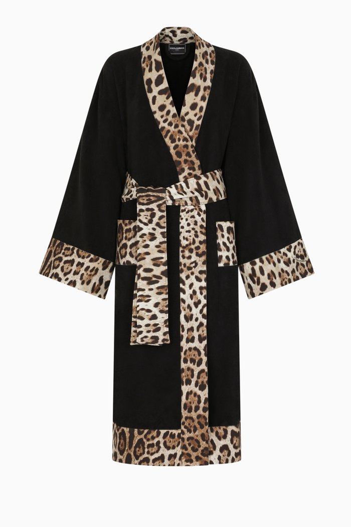 

Unisex Bathrobe in Cotton-terry, Black