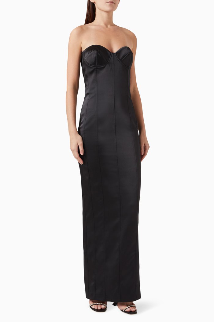 Rochelle Strapless Maxi Dress, Black