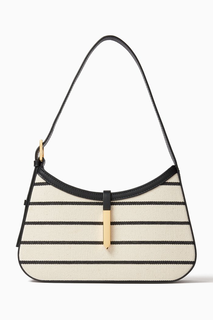 

Small Tokyo Hobo Shoulder Bag in Canvas, White
