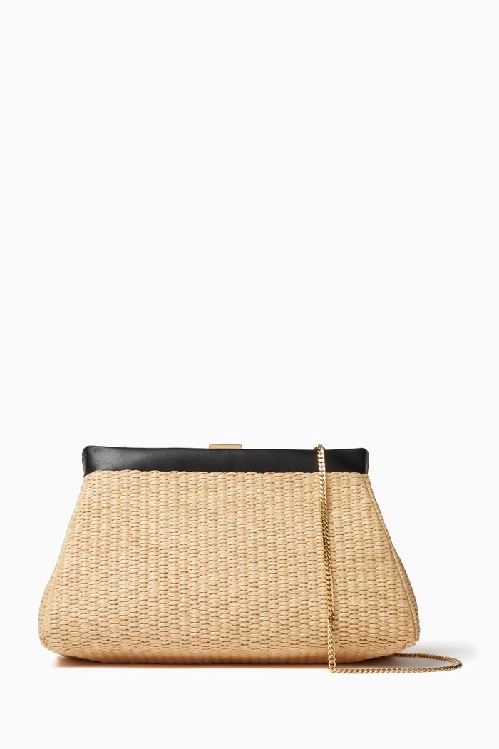 

The Cannes Clutch in Raffia, Black