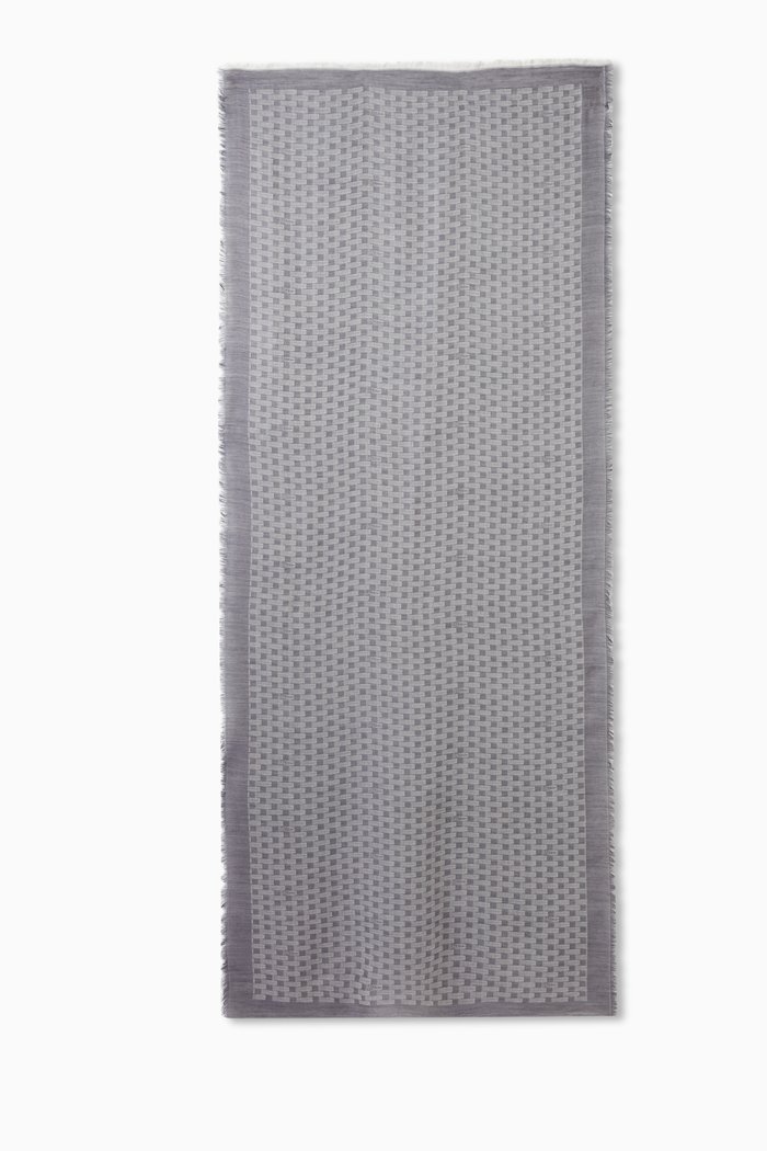 

Pennant Scarf in Cashmere Blend, Blue