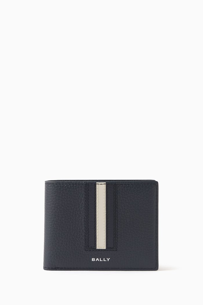 

Ribbon Wallet In Grained Leather, Neutral