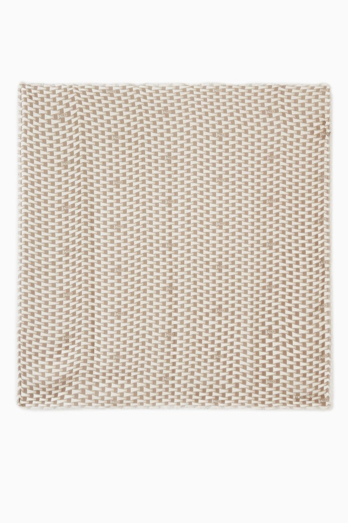 

Monogram Printed Scarf in SIlk, Neutral