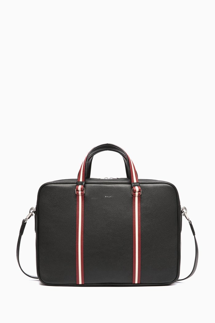 

Code Briefcase In Grained Leather, Black