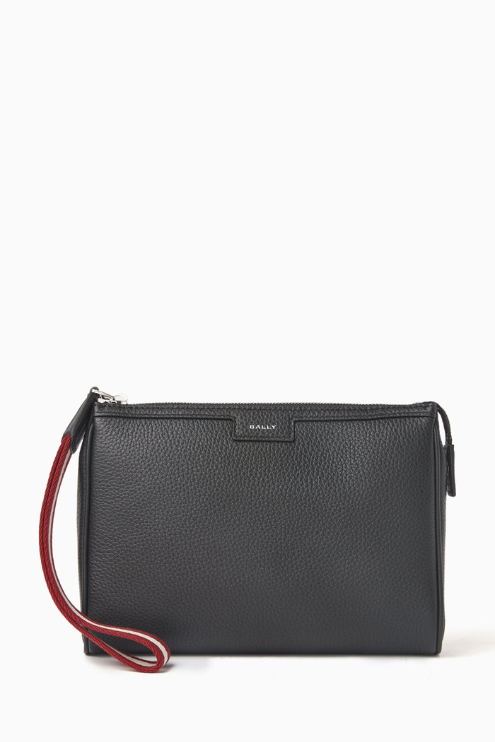 

Code Pouch in Grained Leather, Black
