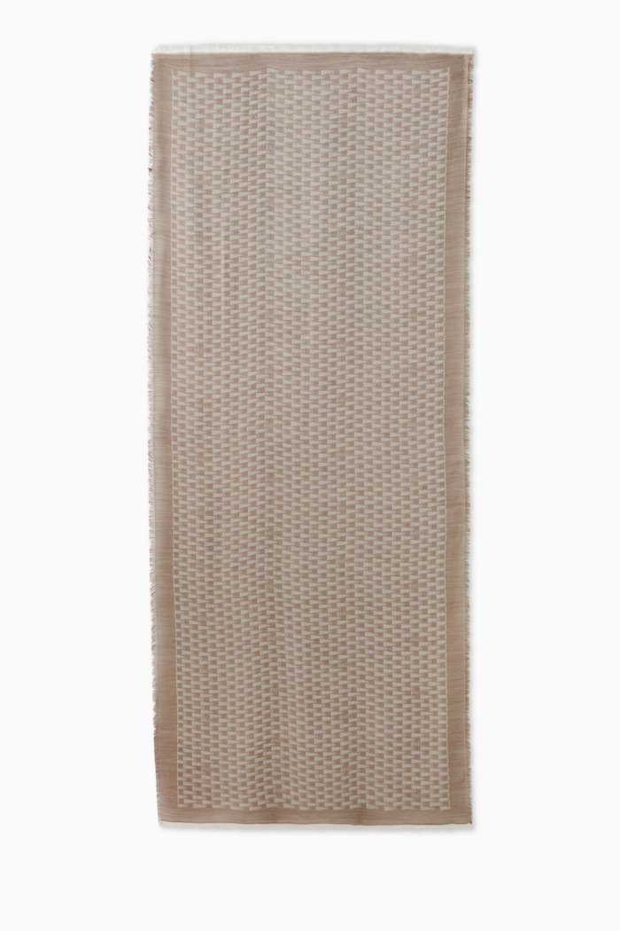 

Pennant Scarf in Cashmere Blend, Neutral