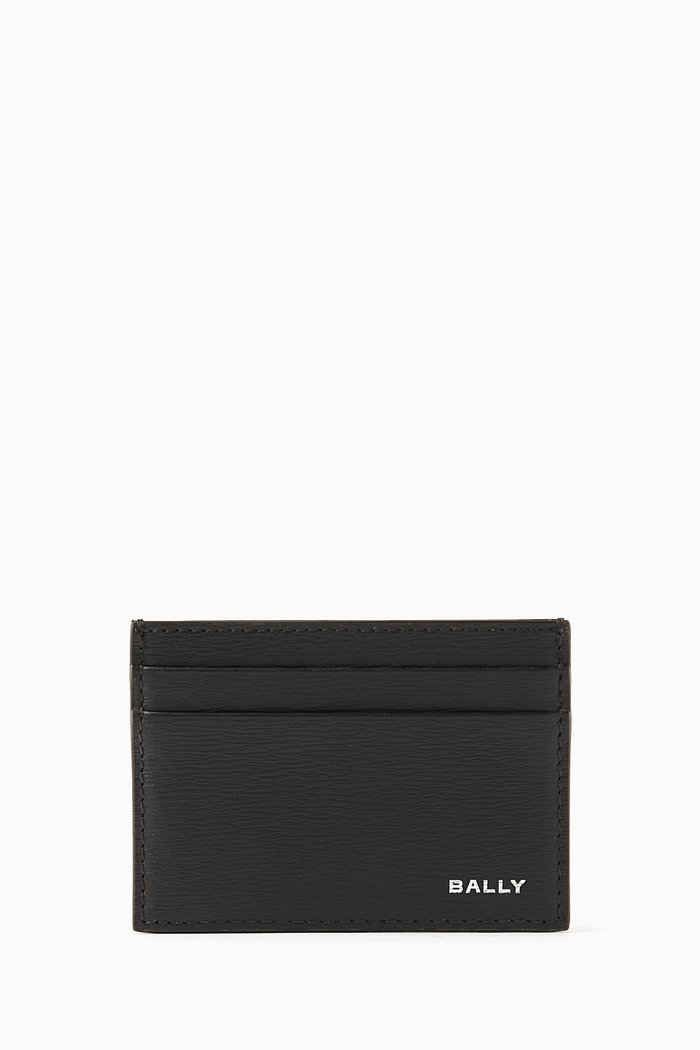 

Crossing Logo Cardholder in Leather, Black