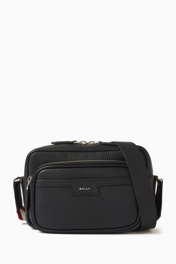 

Code Cross Messenger Bag in Leather, Black