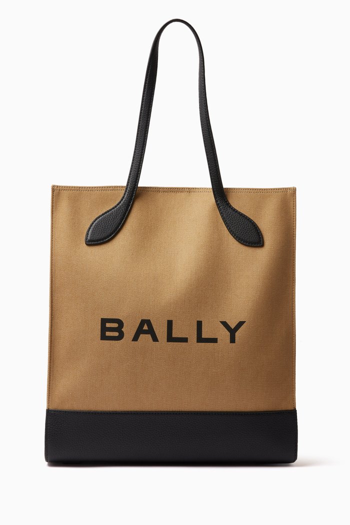 

Bar Keep on Tote Bag in Canvas & Calfskin, Black