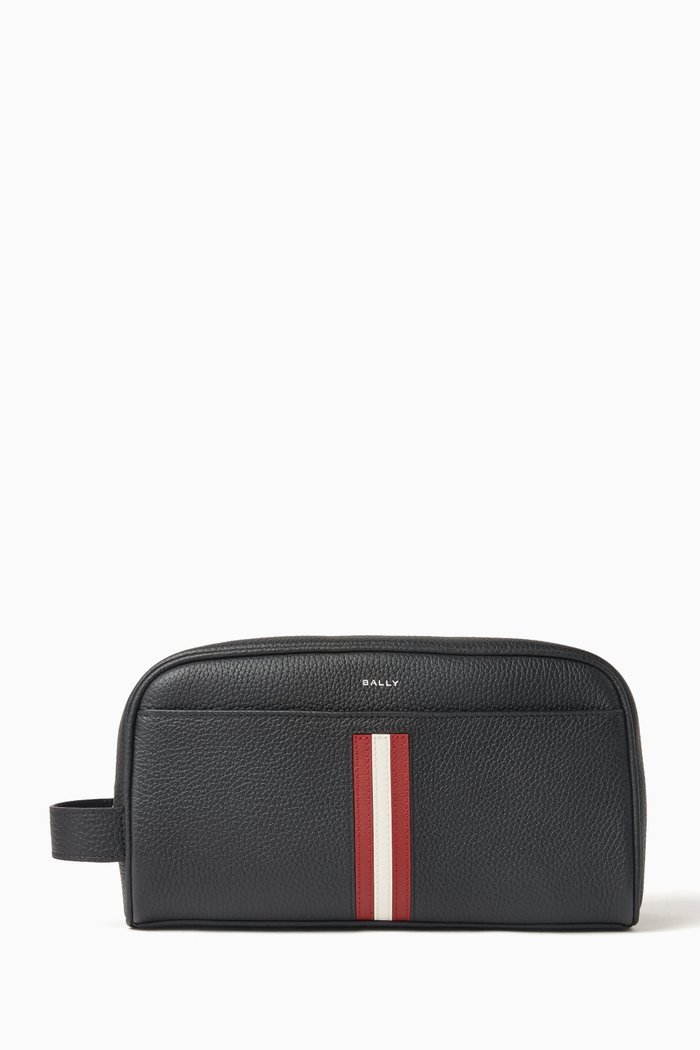

RBN Washbag in Grained Leather, Black