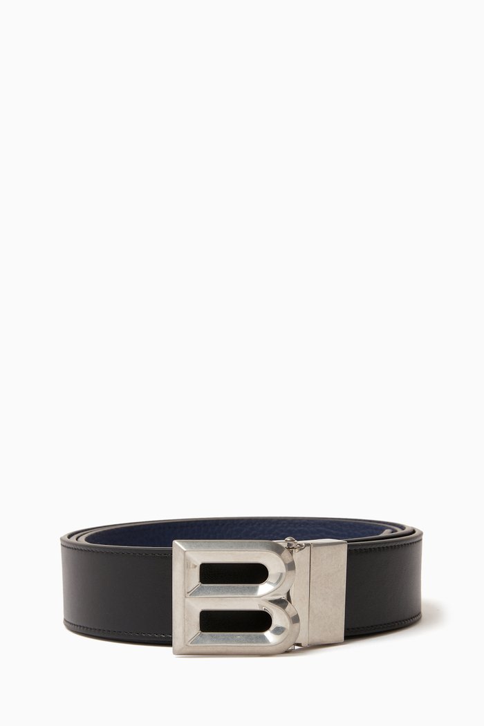 

B Bold Reversible Belt in Leather, Black