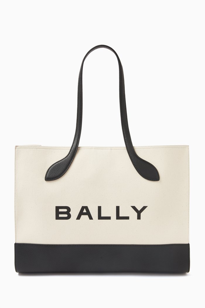 

Bar Keep on Tote Bag in Cotton & Calfskin, Black