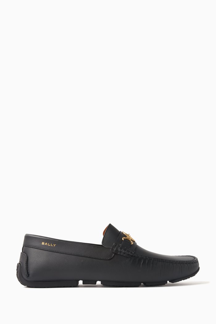 

Pexon Driver Shoes in Leather, Black