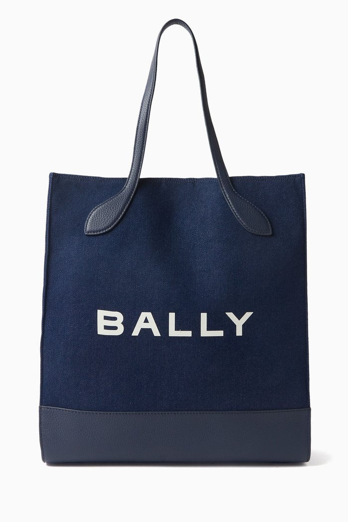

Bar Keep on Tote Bag in Cotton & Calf Leather, Multicolour