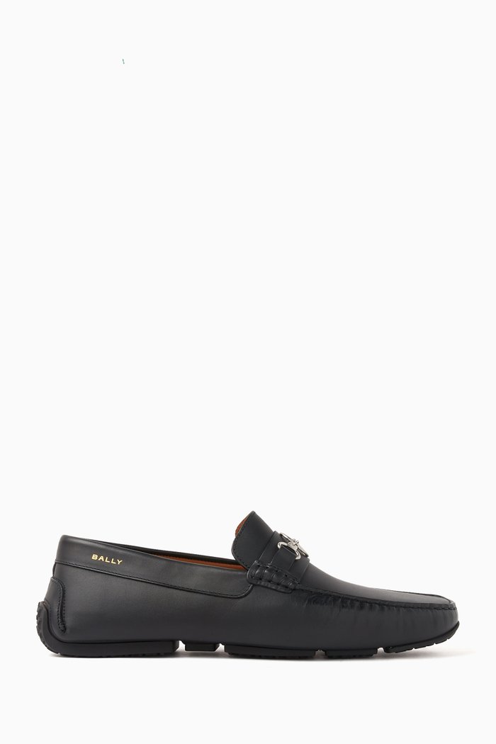 

Pexon Driver Shoes in Leather, Black