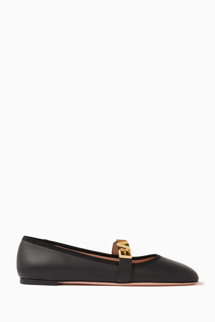 

Balby 901 Ballerina Flats in Leather, Black