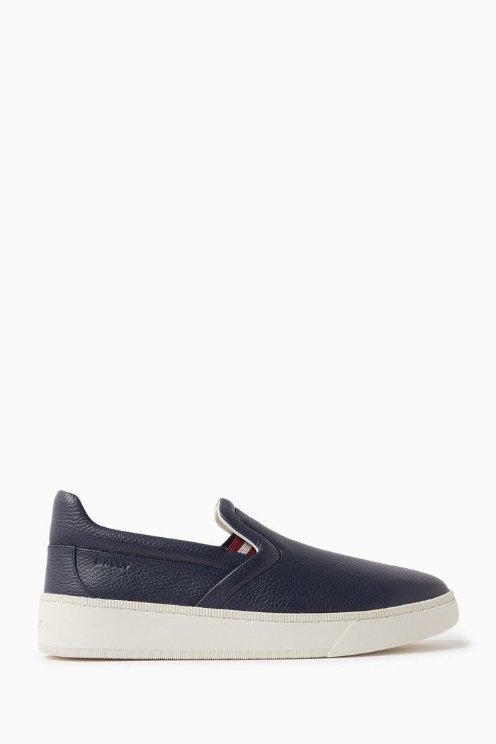 

Riley Sneakers in Grained Leather, Blue