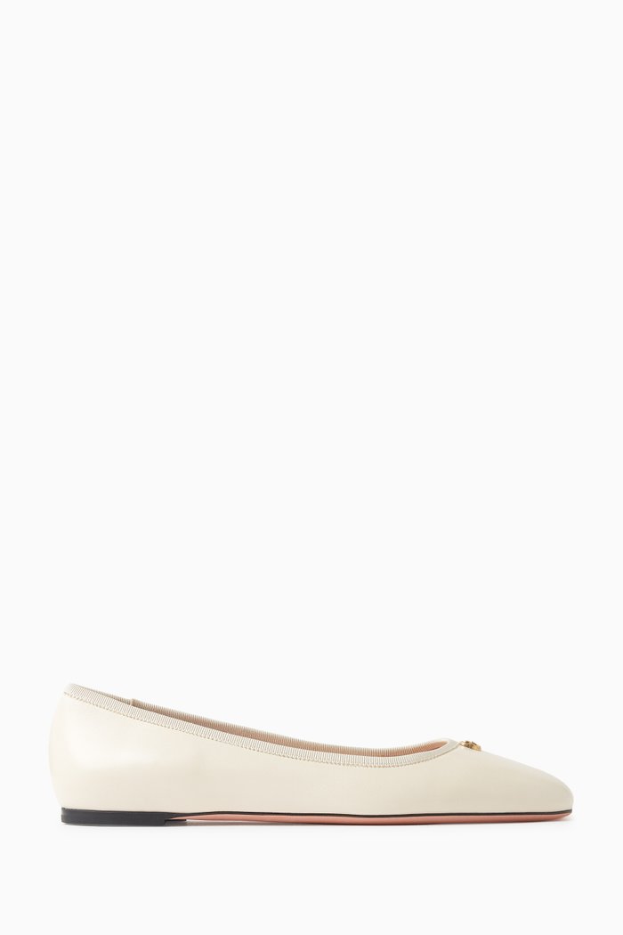 

Biuty Ballerina Flats in Leather, Neutral