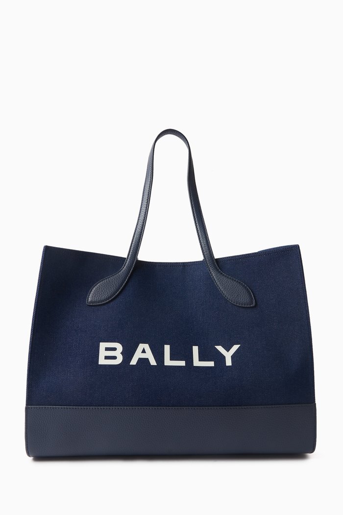 

Bar Keep on Tote Bag in Cotton & Calf Leather, Multicolour