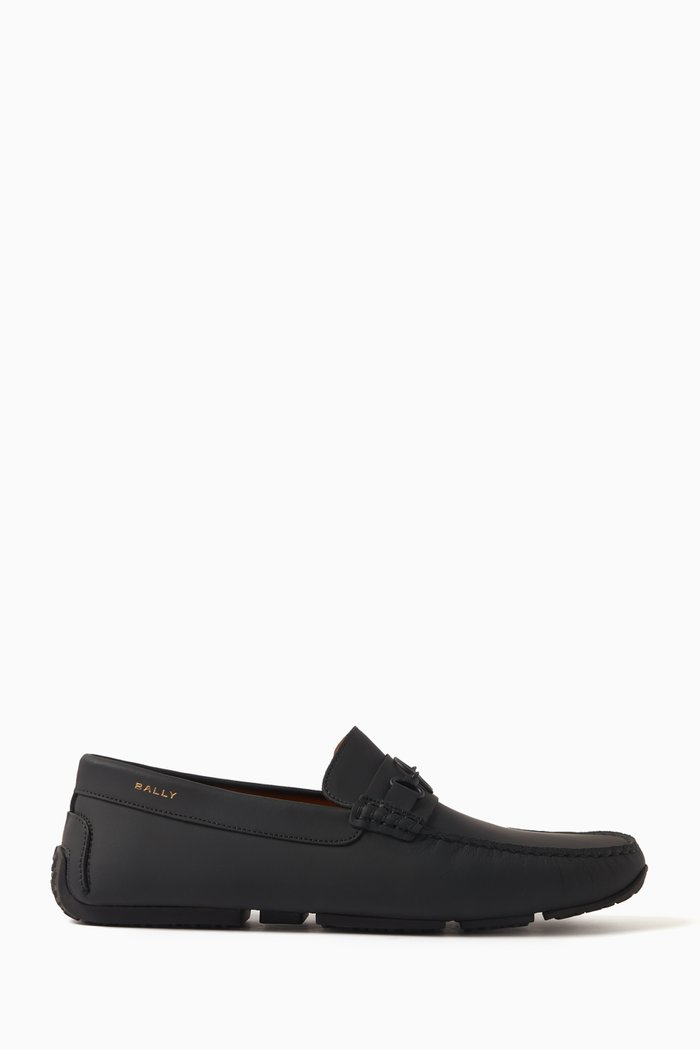 

Pexon Driver Shoes in Leather, Black