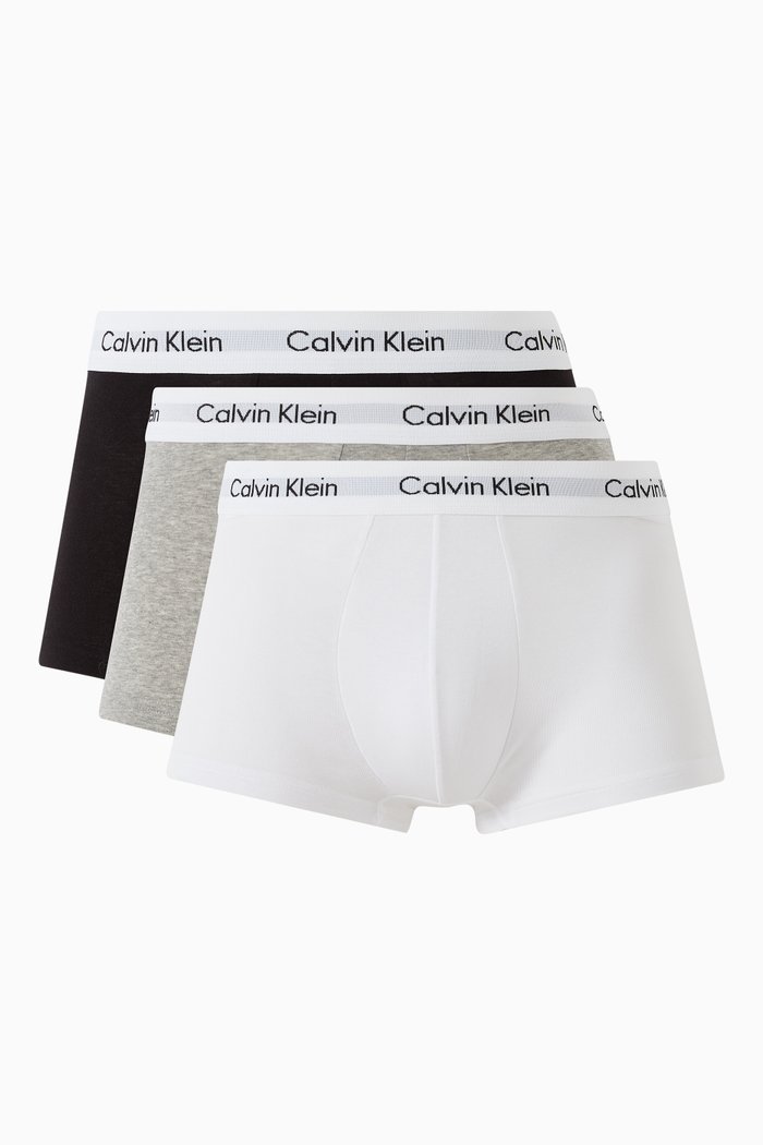 

Low Rise Trunks in Cotton-stretch, Set of 3, White