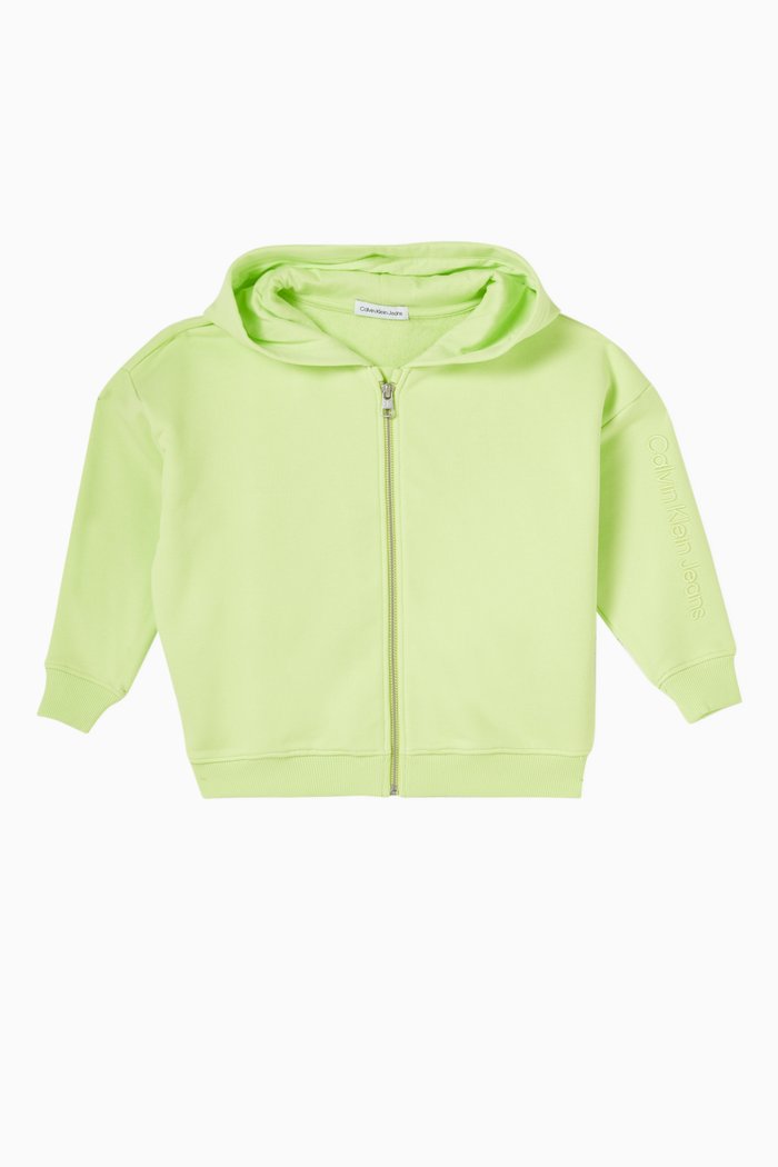 

Logo Zip-through Hoodie in Cotton Terry, Green